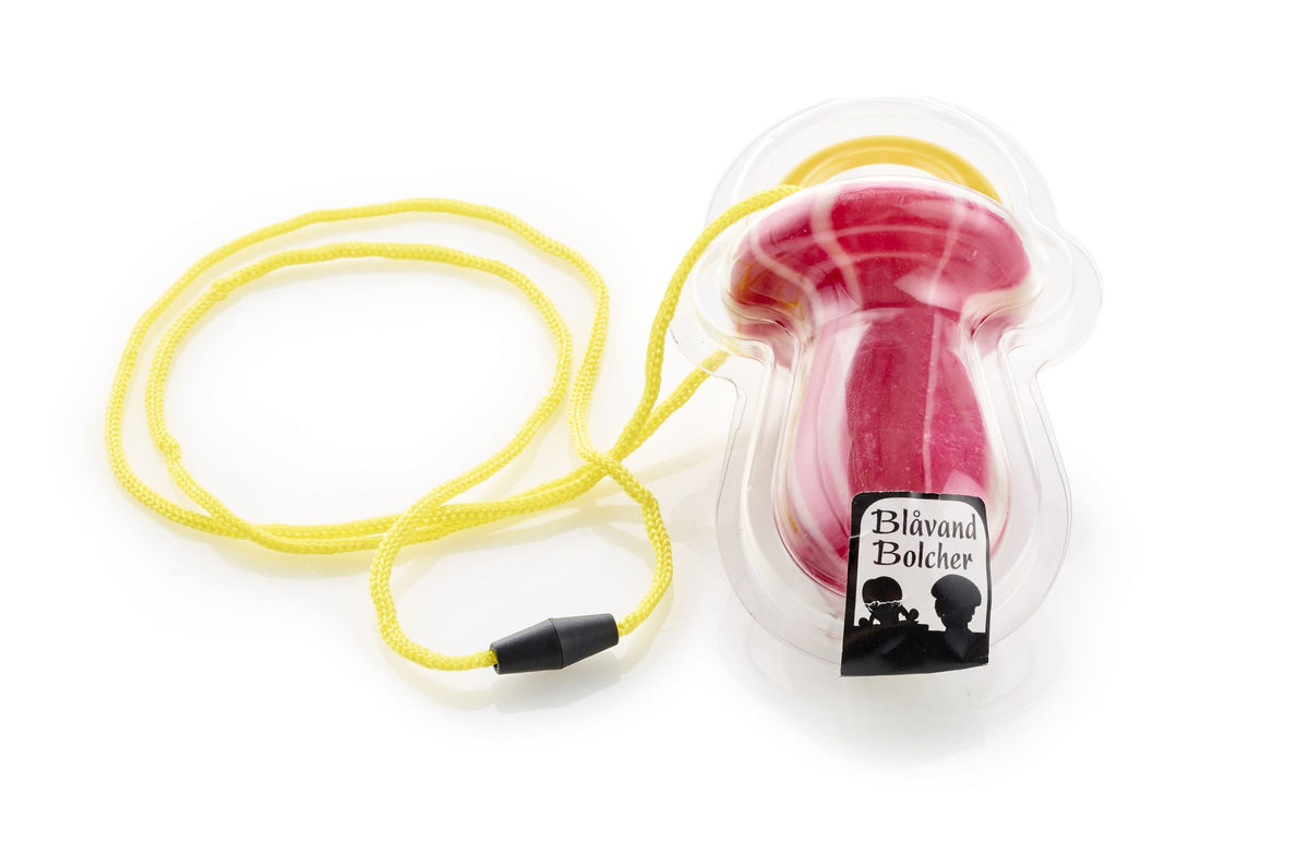 Sutter med hindbærsmag i individuel plastbeholder, 60 g.