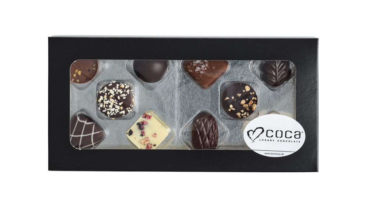 Sort rudeæske, 10 stk. Luksus chokolade, 100 g.