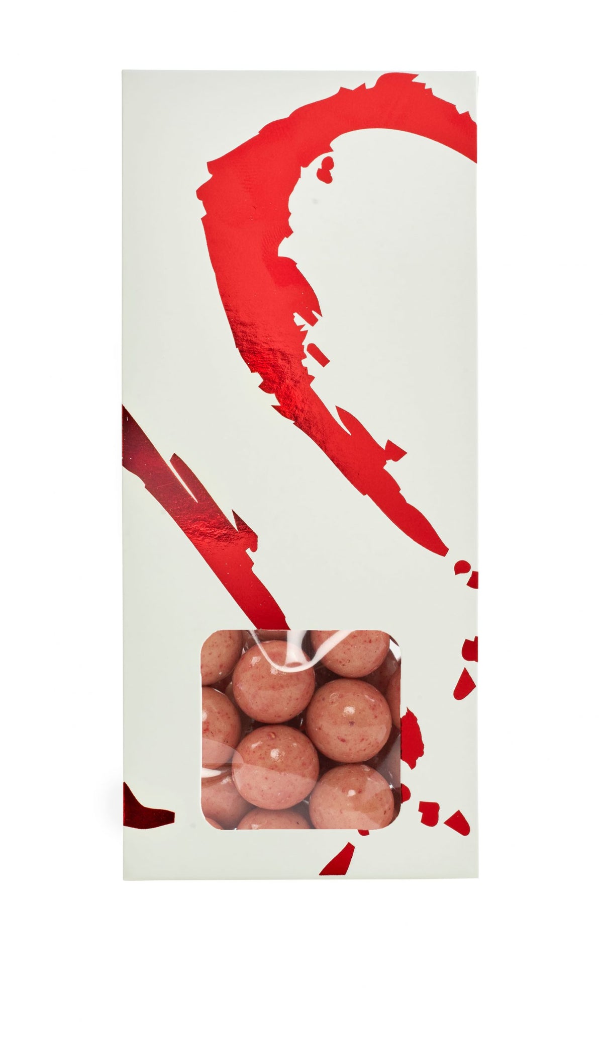 Silverheart hanger rød/hvid, Lakridskugler m/sød lakrids, hvid chokolade & hindbær, 90 g.