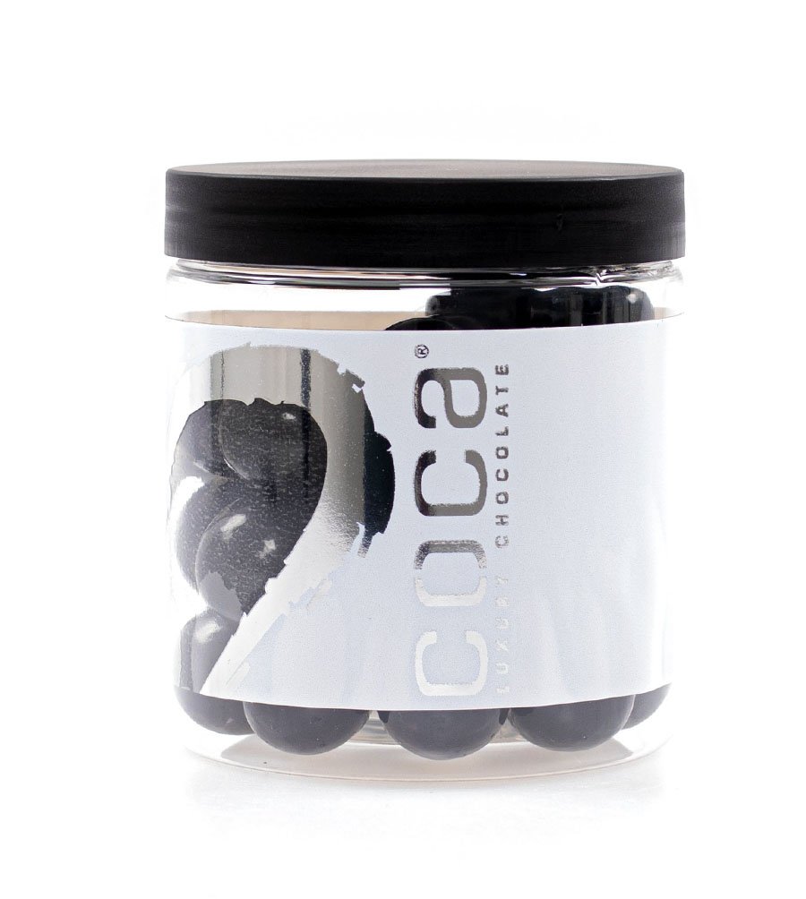 Silverheart dåse sølv/hvid, Lakridskugler m/ mælke chokolade & karamel (Sort), 150 g.