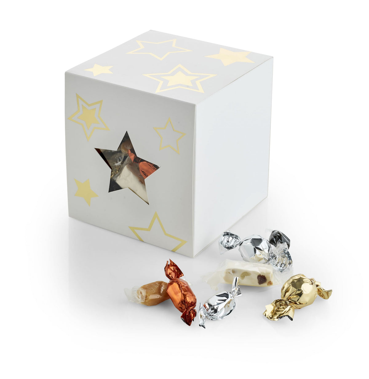 Big Starbox Hvid/Guld, Julemix, 1000 g.