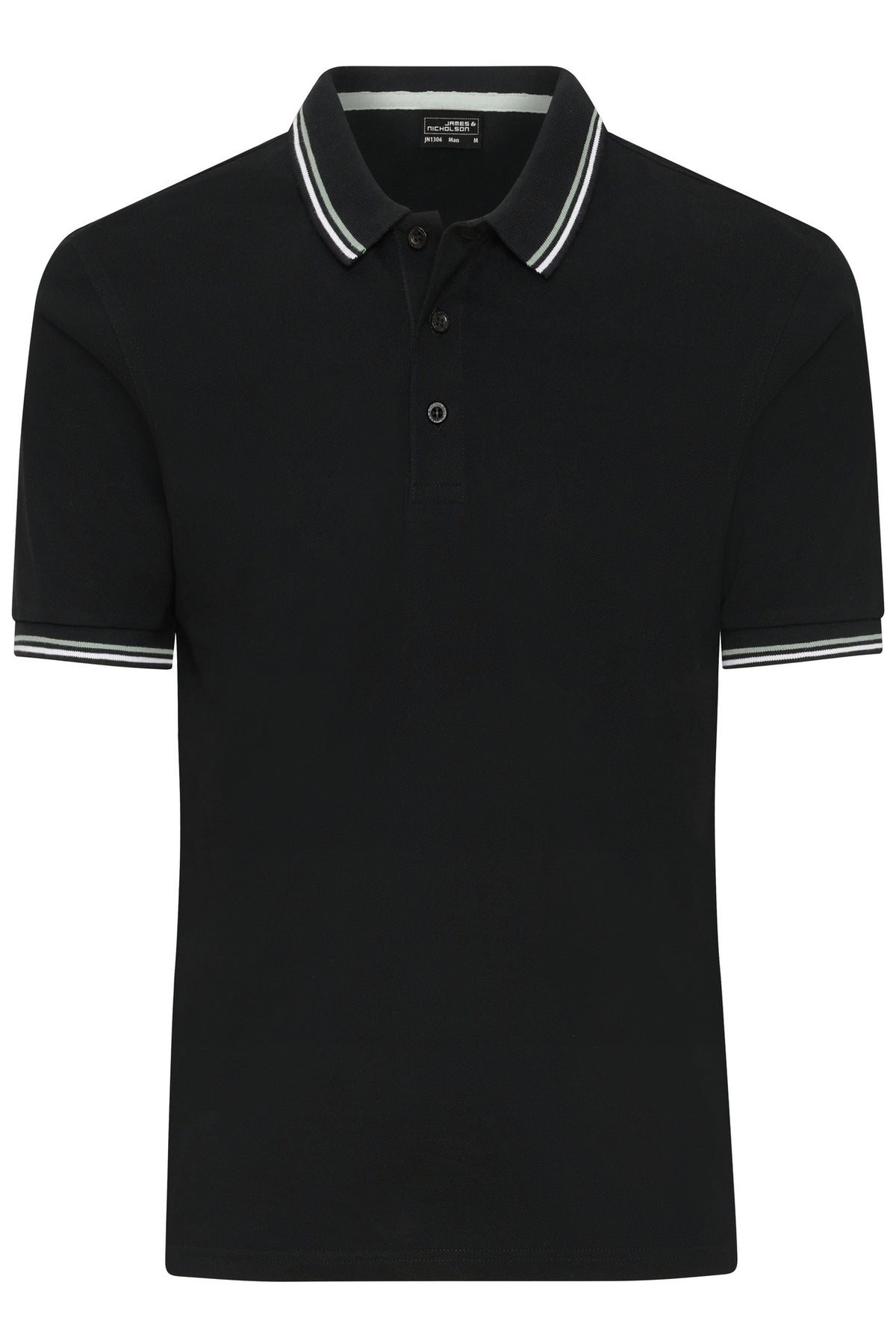 Men s Polo - Black/White/Grey