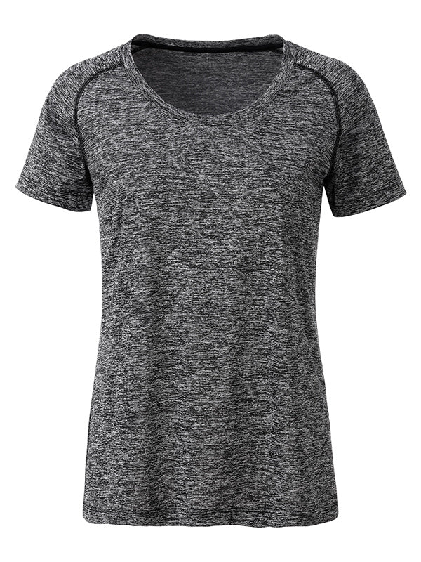Ladies´Sports T-Shirt - Black-melange/Black