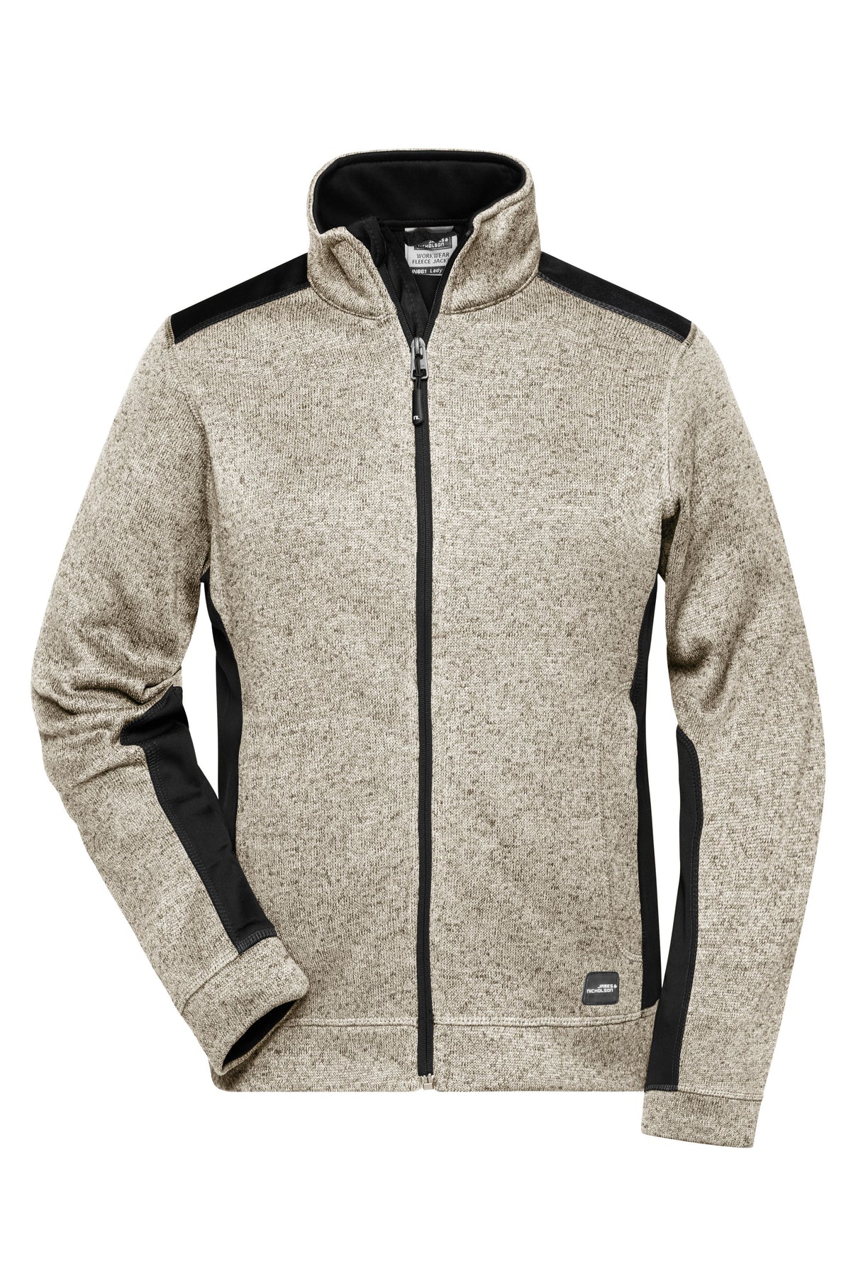 Ladies´ Knitted Workwear Fleec - Stone-melange/Black
