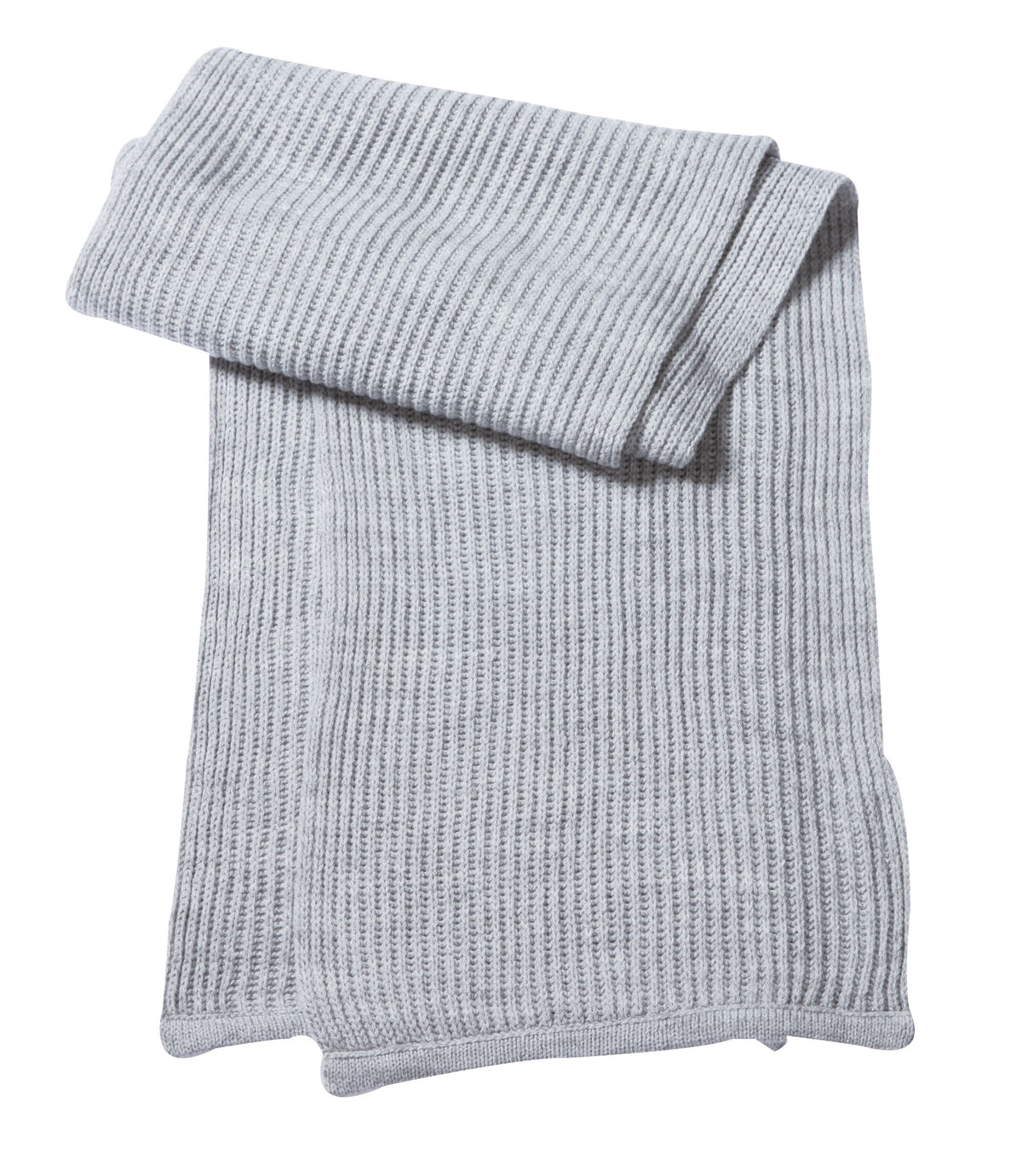 Knitted Scarf - Light Grey Melange