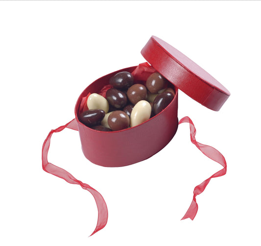 Rød Hatteæske, Bl. nødder & mandler, 90 g.