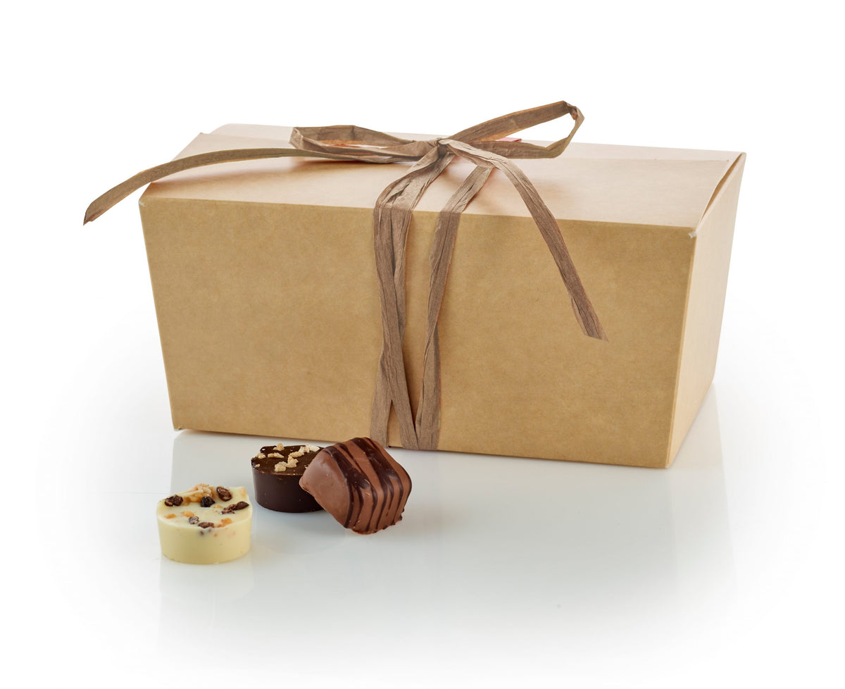Brun ballotin, Brun bast bånd, Luksus chokolade, 1000 g.