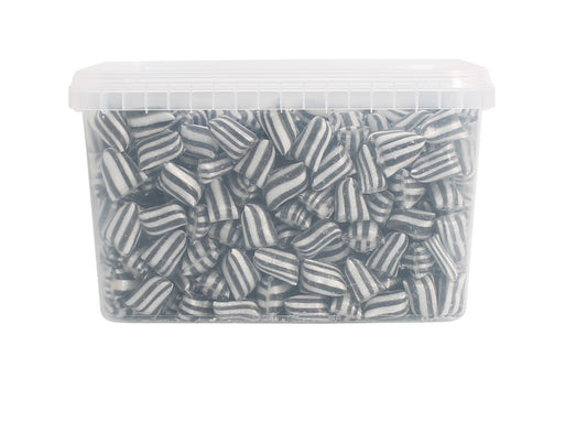 Bulk 2 kg - firkantet bøtter - Sukkerfri Sort Bismark