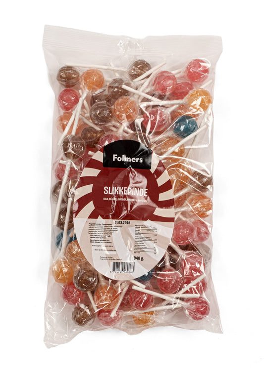 Folmers slikkepind, 5 varianter, 940 g. (10 g. pr stk.)
