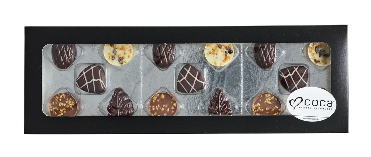 Sort rudeæske, 15 stk. Luksus chokolade, 150 g.