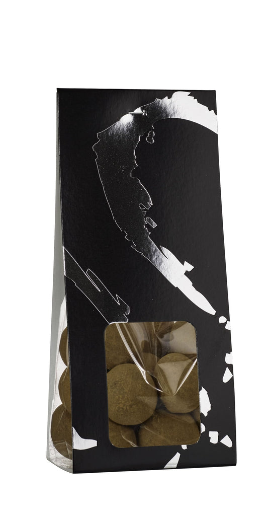 Silverheart sølv/sort hanger, Lakridskugler chokolade & lakridspulver, 90 g.