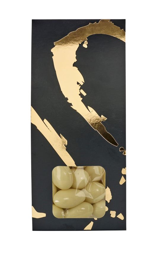 Silverheart hanger guld/sort, Mandler m/hvid chokolade, 90 g.
