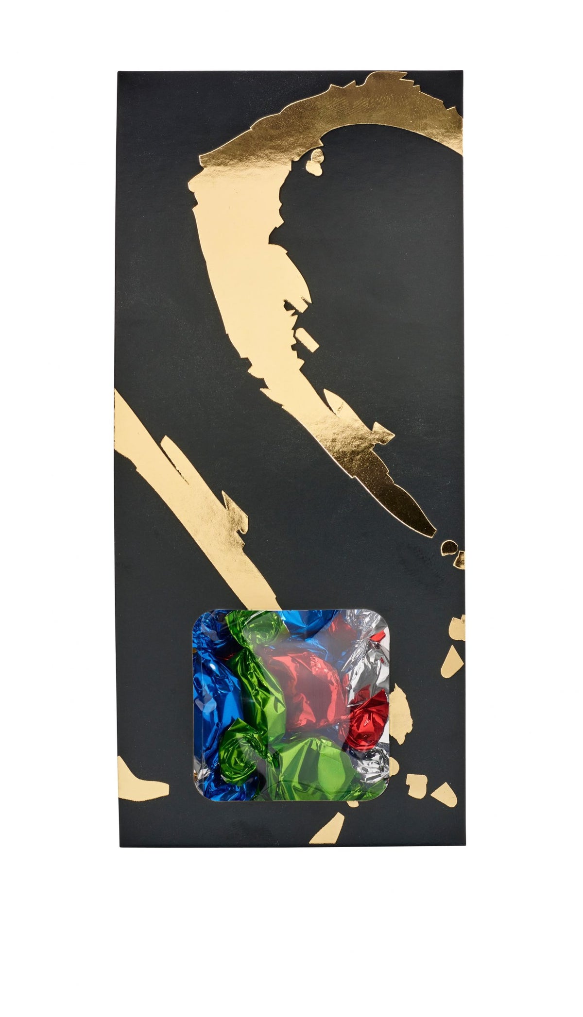 Silverheart hanger guld/sort, Mixede karameller - farvet folie, 90 g.