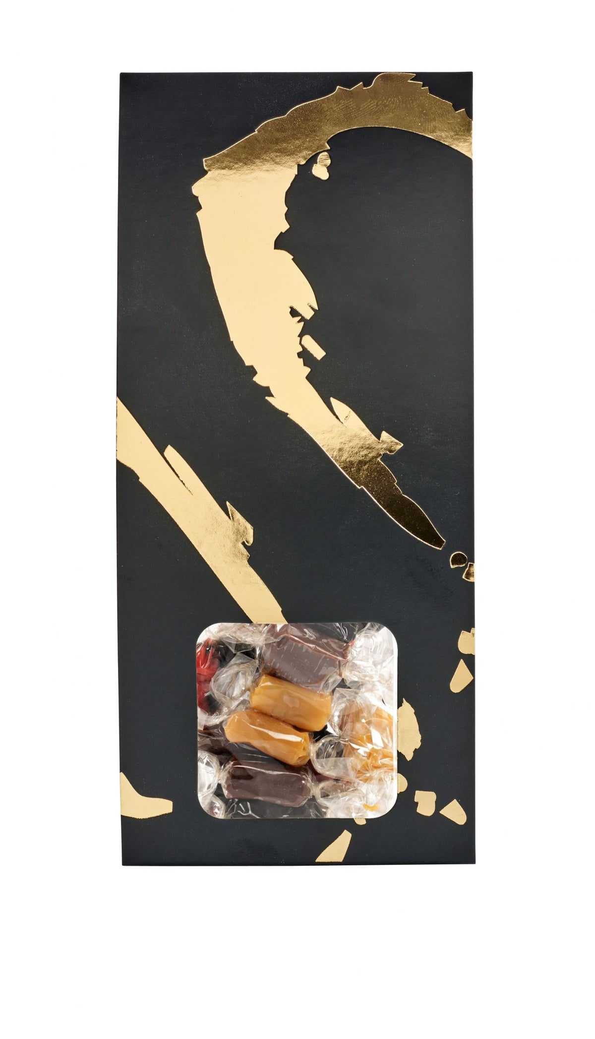 Silverheart hanger guld/sort, Mixede karameller - klar folie, 90 g.