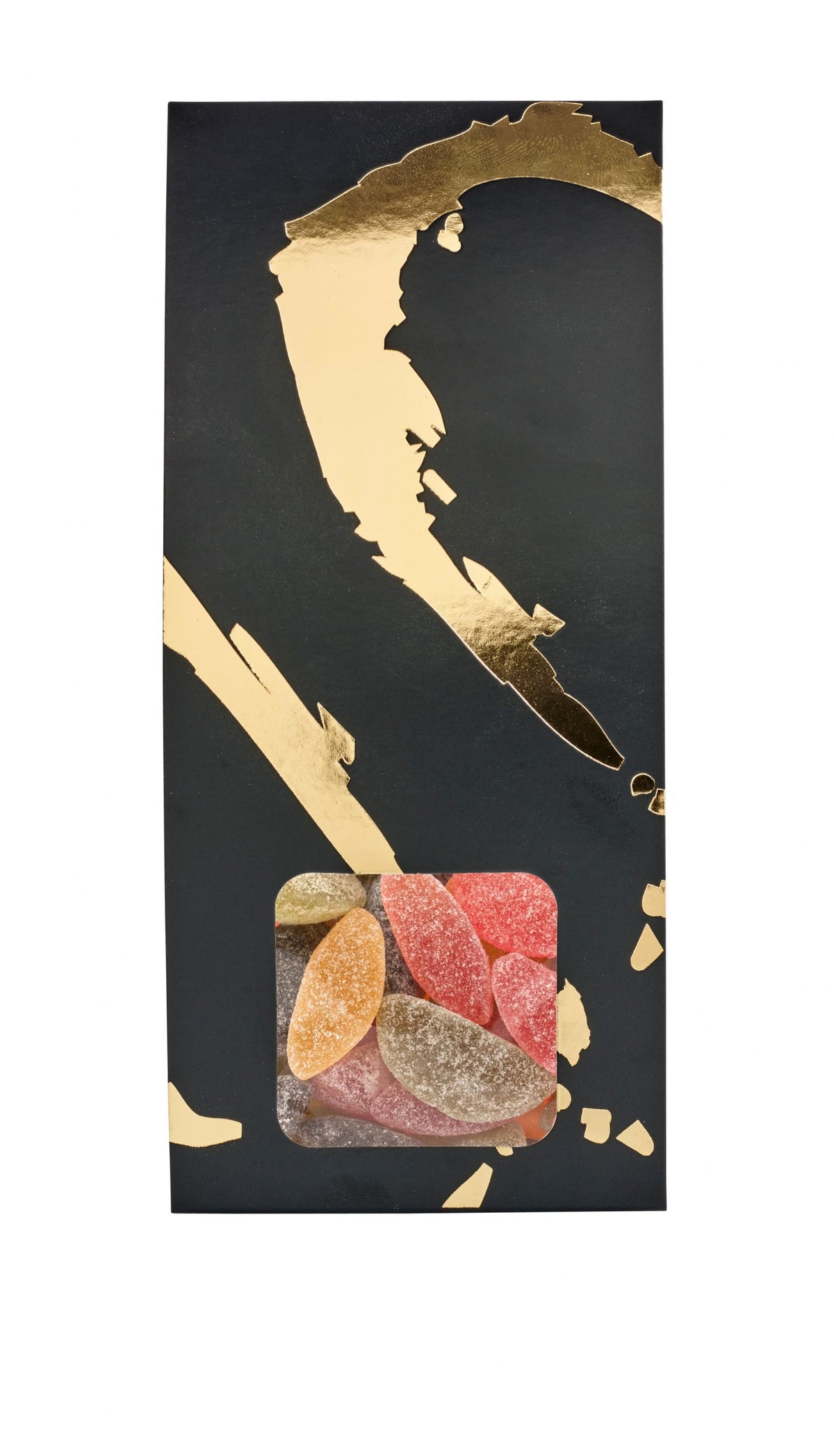 Silverheart hanger guld/sort, Vingummiblanding, 90 g.