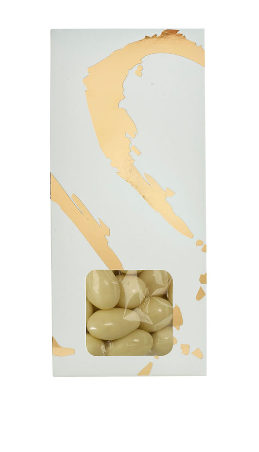 Silverheart hanger guld/hvid, Mandler m/hvid chokolade, 90 g.