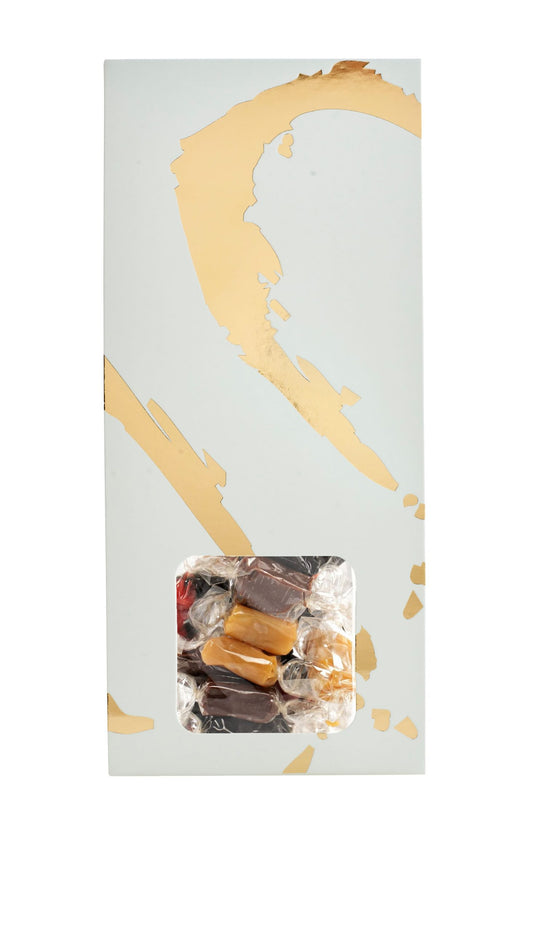 Silverheart hanger guld/hvid, Mixede karameller - klar folie, 90 g.