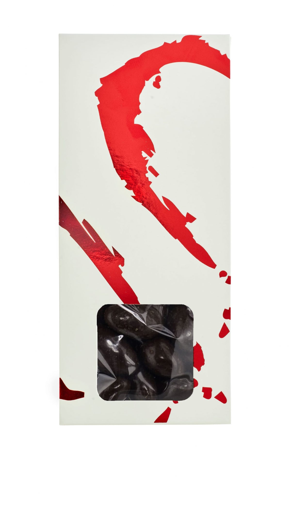 Silverheart hanger rød/hvid, Mandler m/mørk chokolade, 90 g.