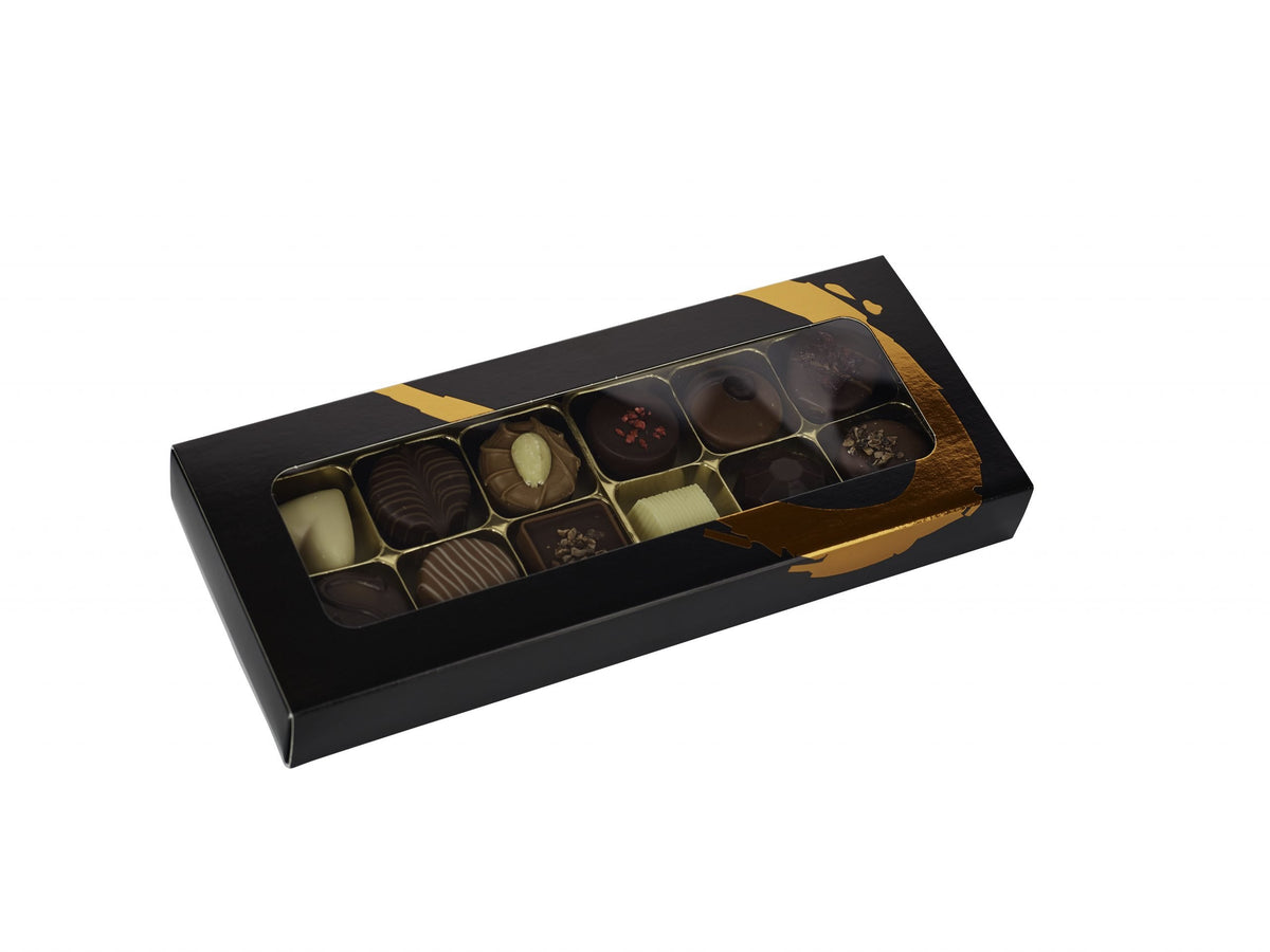 Silverheart rudeæske bronze/sort, 12 stk. Luksus chokolade, 170 g.