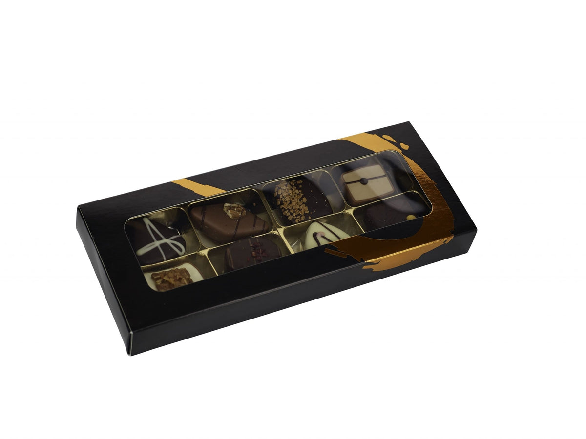 Silverheart rudeæske bronze/sort, 8 stk. Luksus chokolade, 110 g.