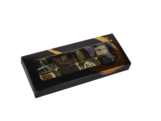 Silverheart rudeæske bronze/sort, 8 stk. Luksus chokolade, 110 g.