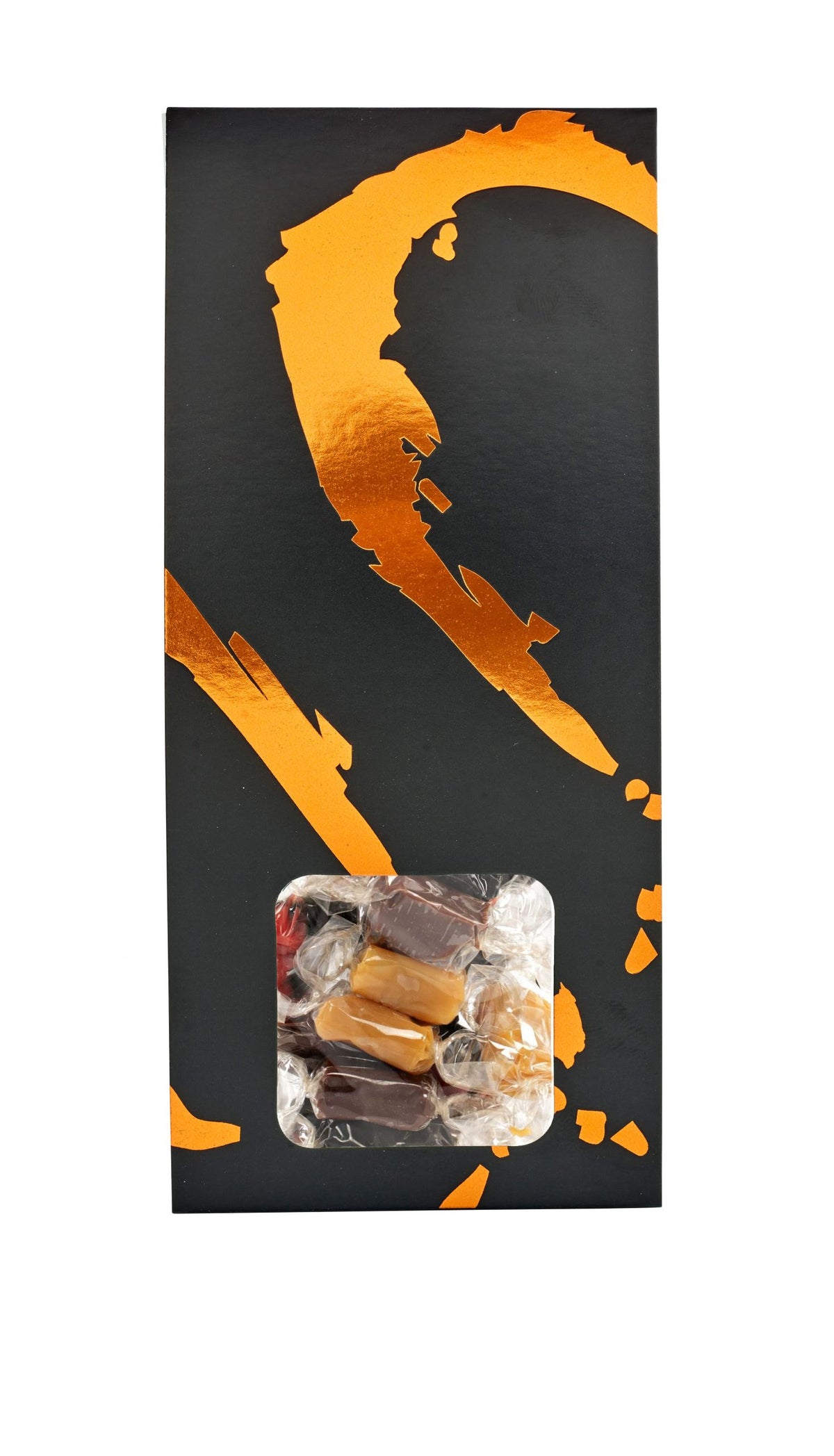 Silverheart hanger bronze/sort, Mixede karameller - klar folie, 90 g.