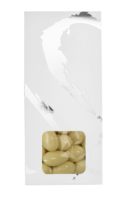 Silverheart hanger sølv/hvid, Mandler m/hvid chokolade, 90 g.