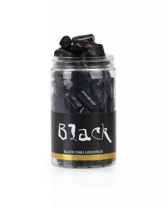 Black Liquorice dåse, Chili lakrids, 270 g.