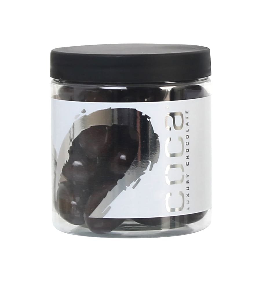 Silverheart dåse sølv/hvid, Mandler m/ mørk chokolade, 150 g.