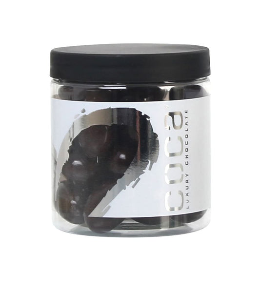 Silverheart dåse sølv/hvid, Mandler m/ mørk chokolade, 150 g.
