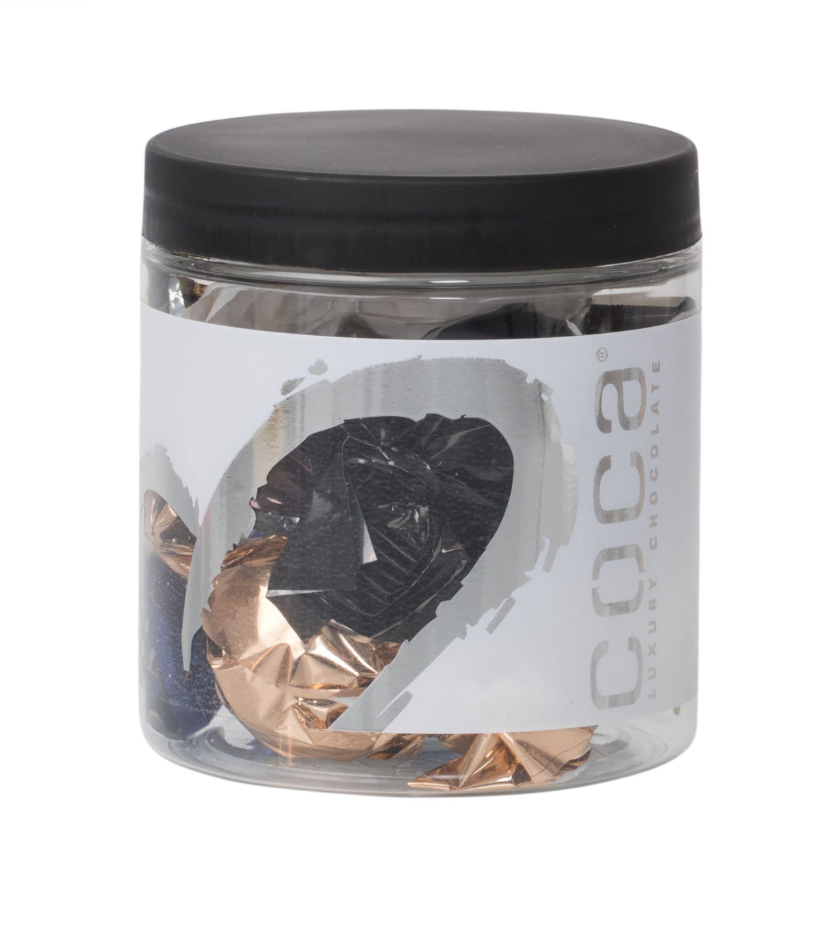 Silverheart dåse sølv/hvid, Mixede Chokoladekugler, 75 g.