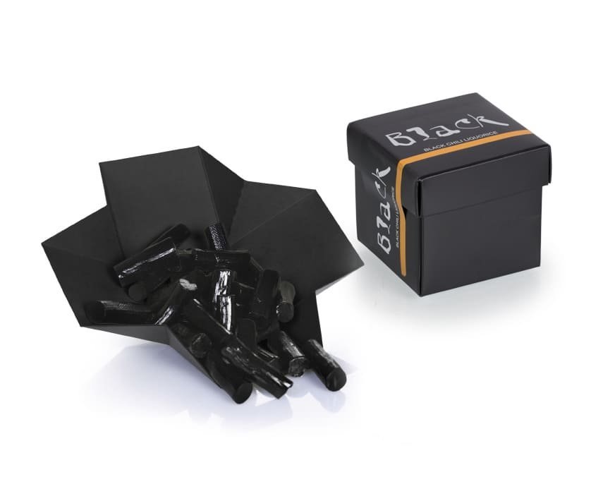 Black Liquorice box, Chili lakrids, 90 g.