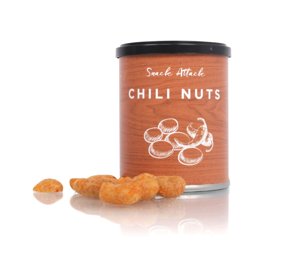 Snack Attack dåse, Chili Nuts, 60 g.