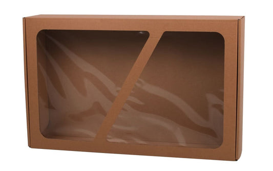 Gaveæske Natur L m. rude (550x350x120 mm.)