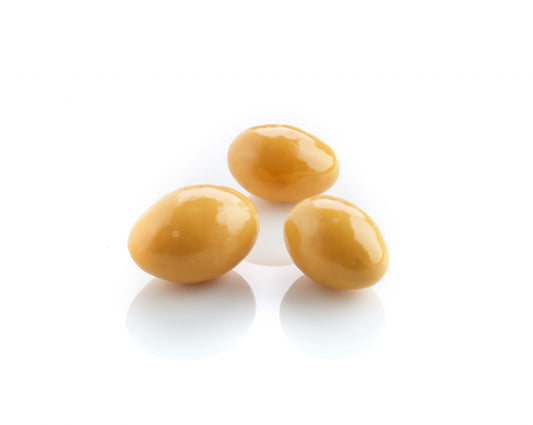 Bulk, Mandler m/ mælke chokolade, hvid chokolade & appelsin (Orange mandler), 1000 g.