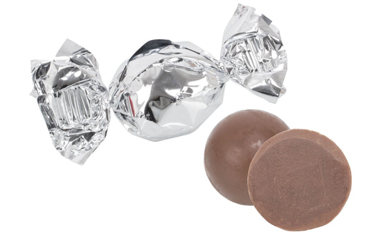 Bulk, Sølv chokoladekugler, m/ Hasselnød, 1000 g. (13 g. pr. stk.)