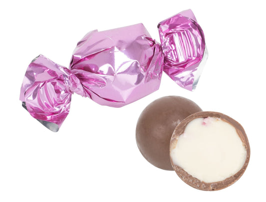 Bulk, Pink chokoladekugler, m/ Jordbær (13 g. pr. stk.)