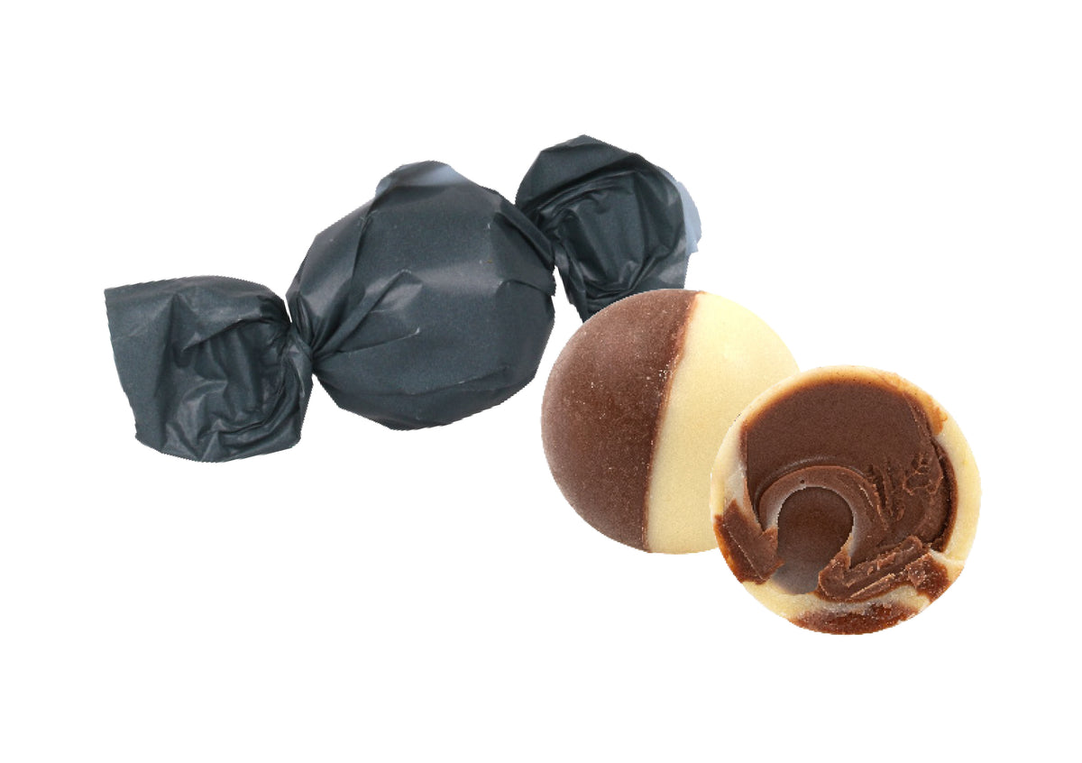 Bulk, Petrol Mat chokolade- Mælk/hvid chokolade m. hasselnøddefyld og crisp, 1000 g. (15 g. pr stk.)