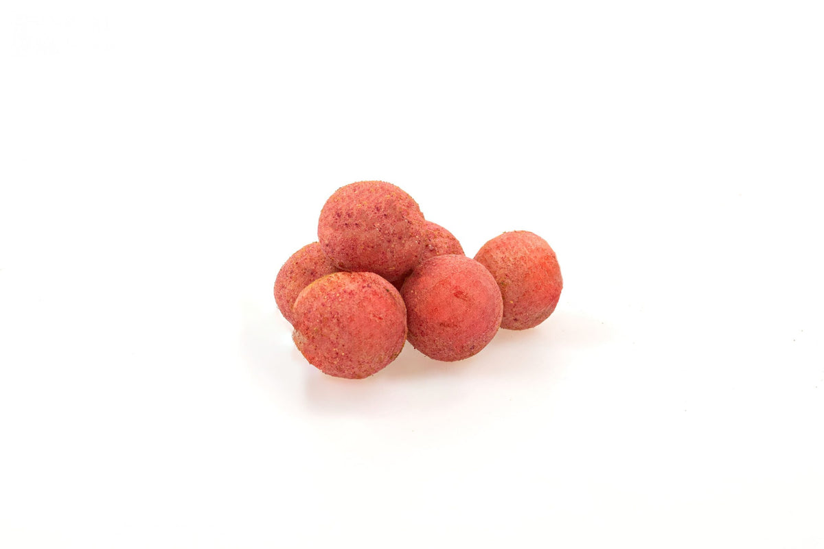 Bulk, Dansk Lakridskugle m/ Hvid chokolade & hindbærpulver, 1000 g. (6,5 g. pr. stk.)