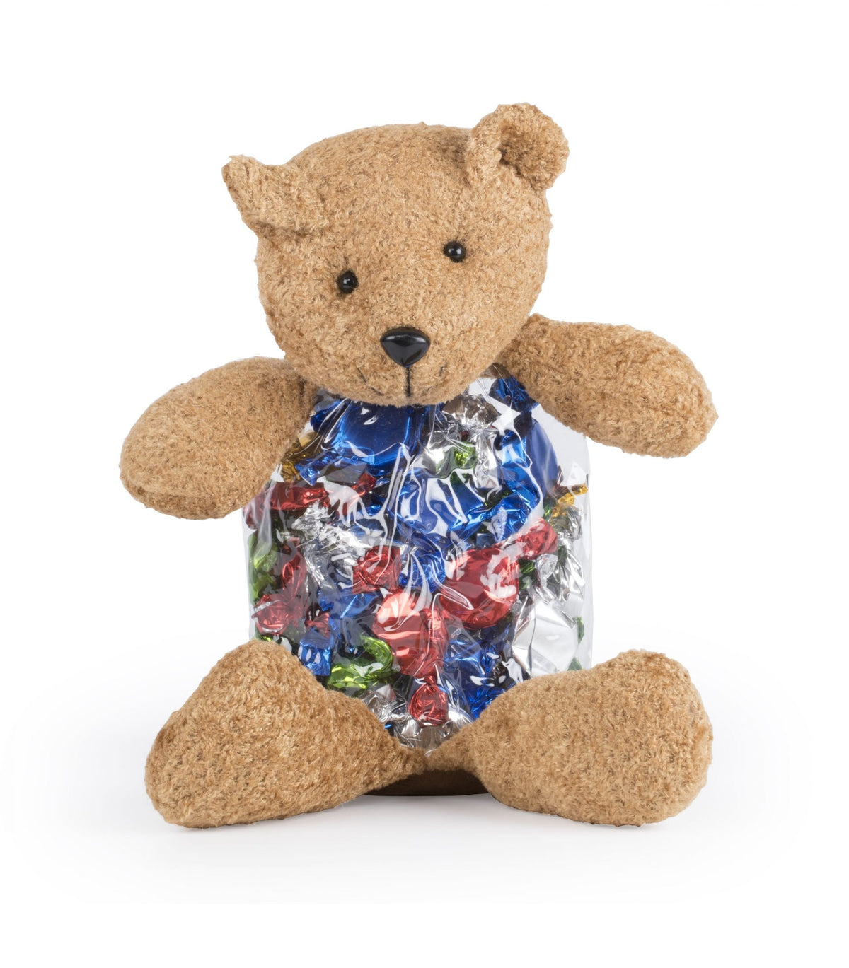 Stor bamse, Mixede karameller i farvet folie, 400 g.