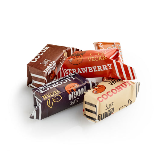 Økologisk fudge mixede, 1000 g. (12 g. pr. stk.)