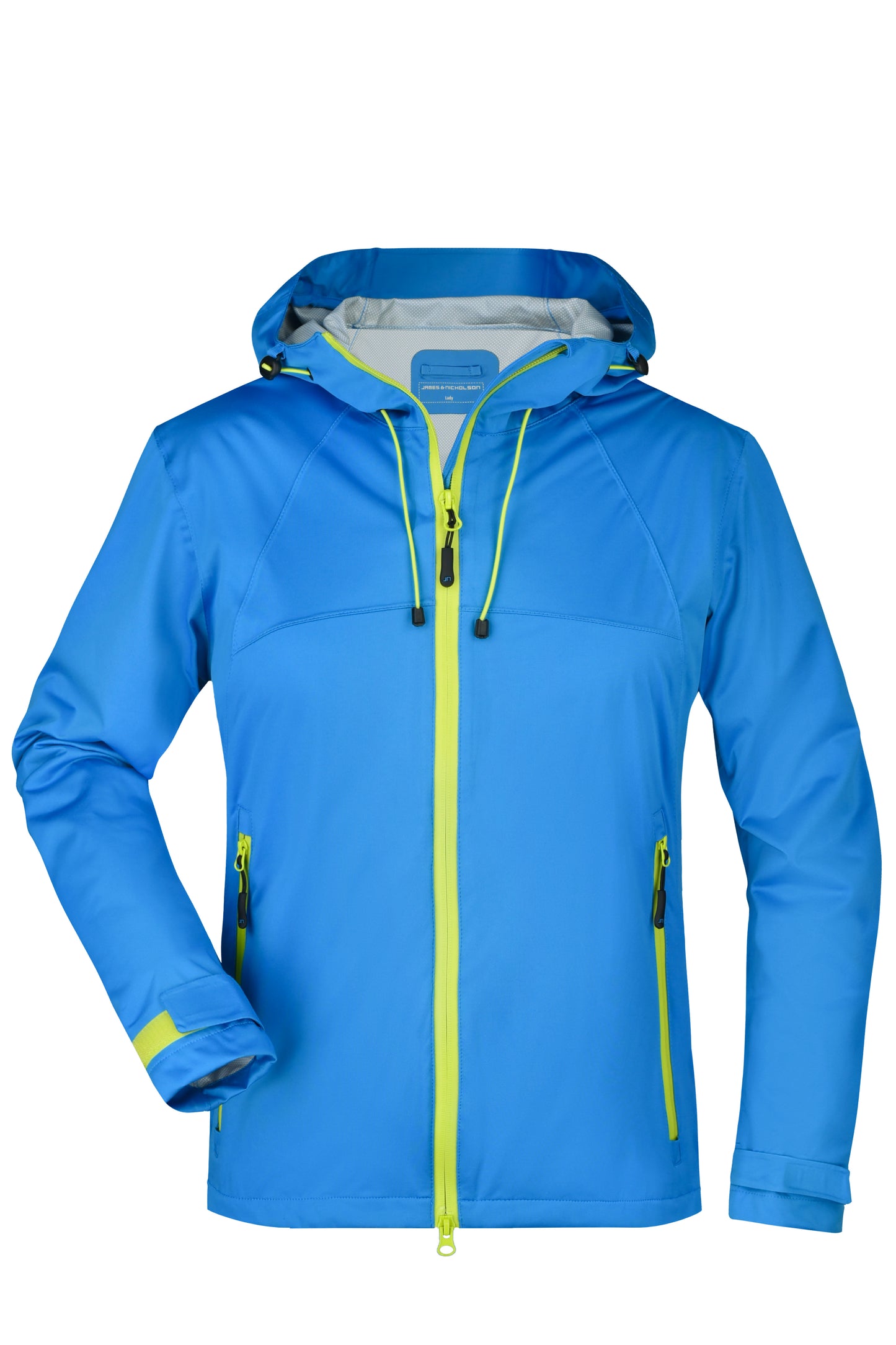 Ladies Outdoor Jacket - Aqua/Acid Yellow