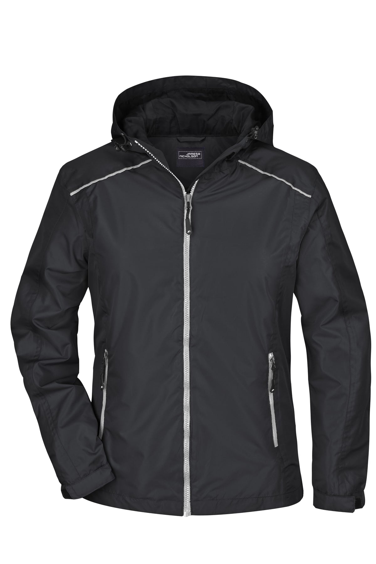 Ladies’ Rain Jacket - Black/Silver
