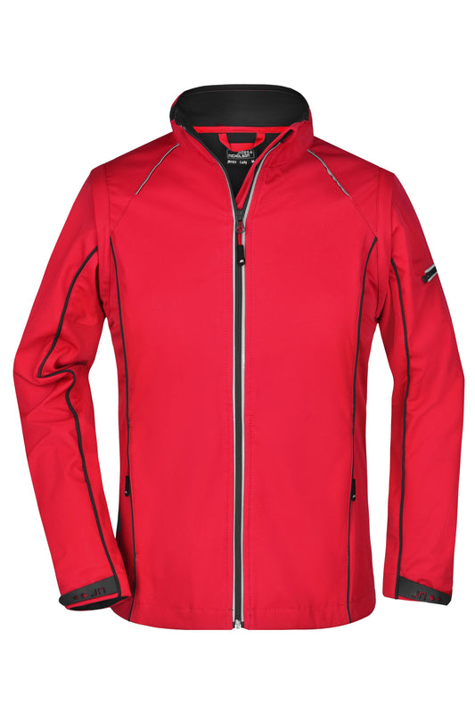 Ladies’ Zip-Off Softshell Jack - Red/Black