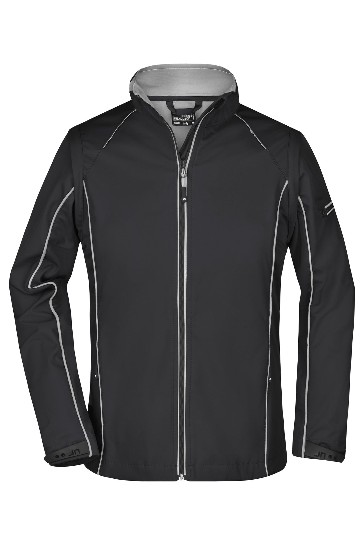 Ladies’ Zip-Off Softshell Jack - Black/Silver
