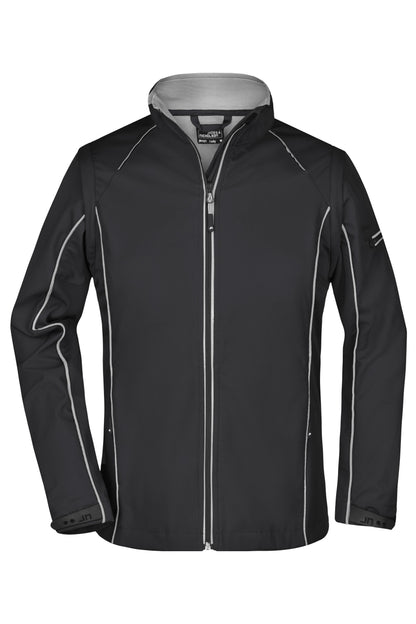 Ladies’ Zip-Off Softshell Jack - Black/Silver