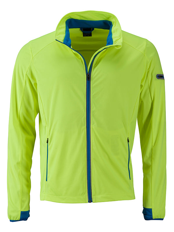 Men’s Sports Softshell Jacket - Bright-yellow/Bright-blue