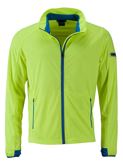 Men’s Sports Softshell Jacket - Bright-yellow/Bright-blue