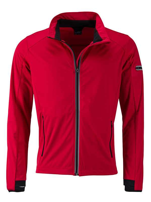 Men’s Sports Softshell Jacket - Light-red/Black