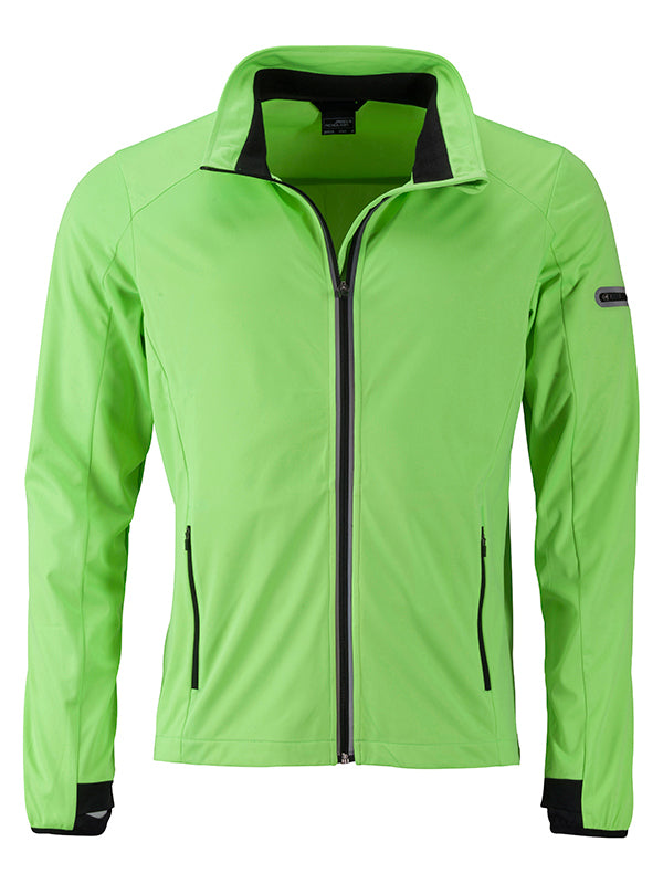 Men’s Sports Softshell Jacket - Bright-green/Black